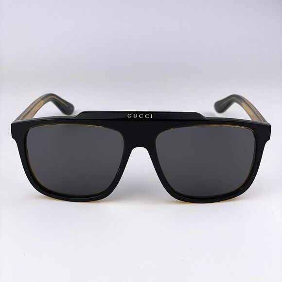 NEW GUCCI GG1039S 001 Black/Yellow Gray Aviator Plastic Men Sunglasses - Picture 1 of 14